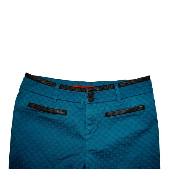 Cartonnier Charlie Ankle Pants Teal Textured Snake Print Women’s 8 - Picture 6 of 10